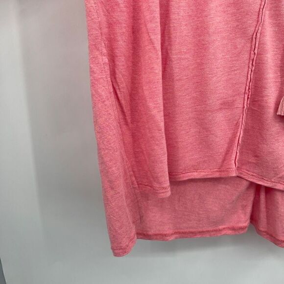 We The Free Women's Long Sleeve V-Neck Tasseled Necktie Flowy Pink Top Size S - Picture 5 of 7